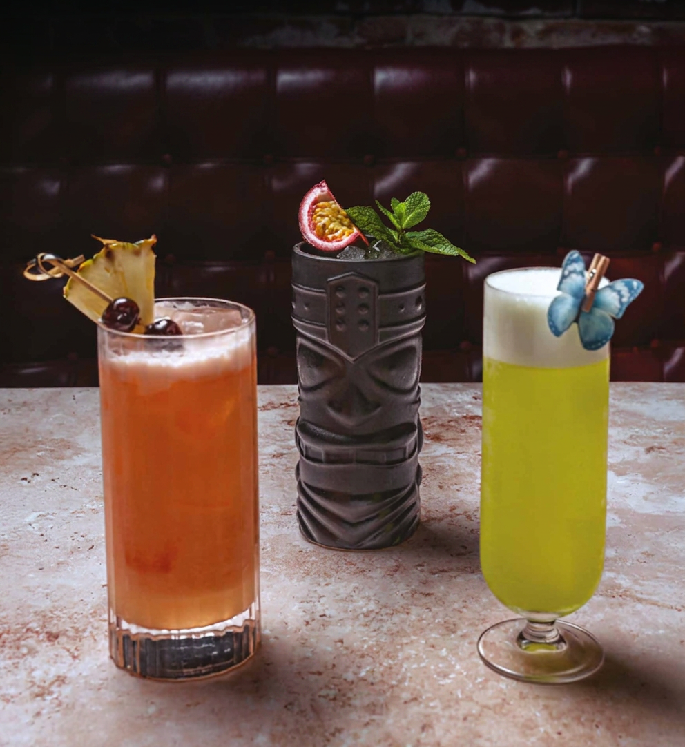Three cocktails: Apple Market Wanderer, Nelson's Storm and Royal Whisper